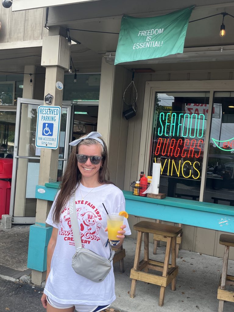 Orange Crush cocktail at The Fish Hut Emerald Isle